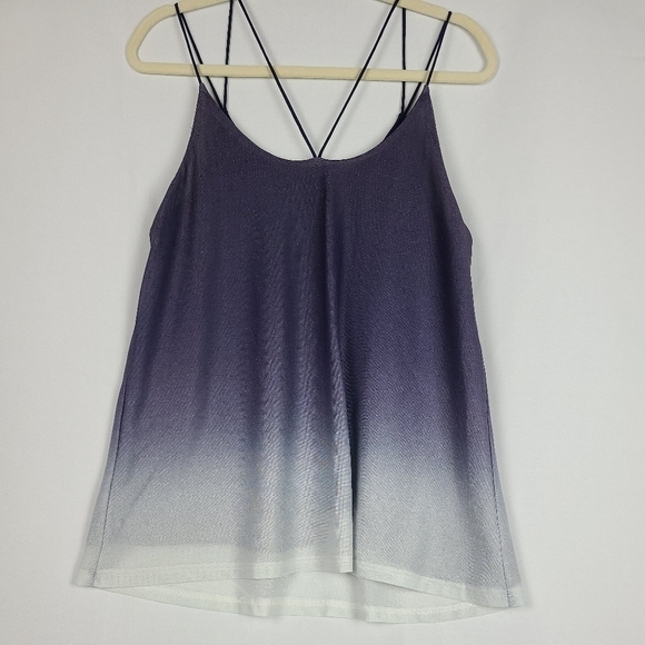doe + rae Blue Ombre Spaghetti Strap Camisole Top Multi Straps Sparkle Size S - Picture 2 of 7